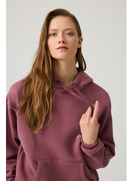 Los Ojos Claret Red Wide Pattern Hooded Sweatshirt Hooded Sweat  - Image 2