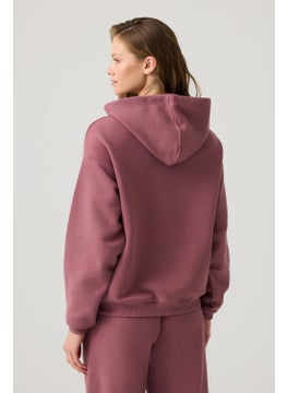 Los Ojos Claret Red Wide Pattern Hooded Sweatshirt Hooded Sweat  - Image 3
