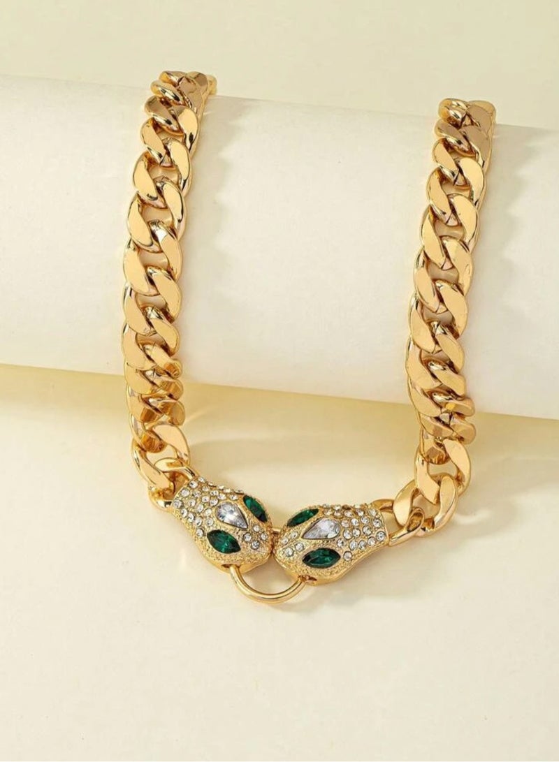 Elegant Snake Design Choker Necklace with Rhinestones for Women - Image 3