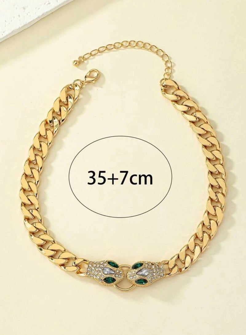 Elegant Snake Design Choker Necklace with Rhinestones for Women - Image 4