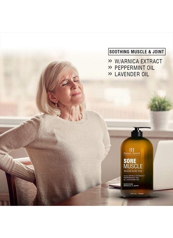 Botanic Hearth BOTANIC HEARTH Sore Muscle Massage Oil - with Arnica Montana Extract and Essential Oils - Warming and Relaxing - Soothes Tired Sore Muscles and Joints, 8 fl oz  - Image 5