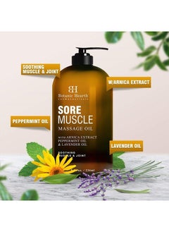 Botanic Hearth BOTANIC HEARTH Sore Muscle Massage Oil - with Arnica Montana Extract and Essential Oils - Warming and Relaxing - Soothes Tired Sore Muscles and Joints, 8 fl oz  - Image 4