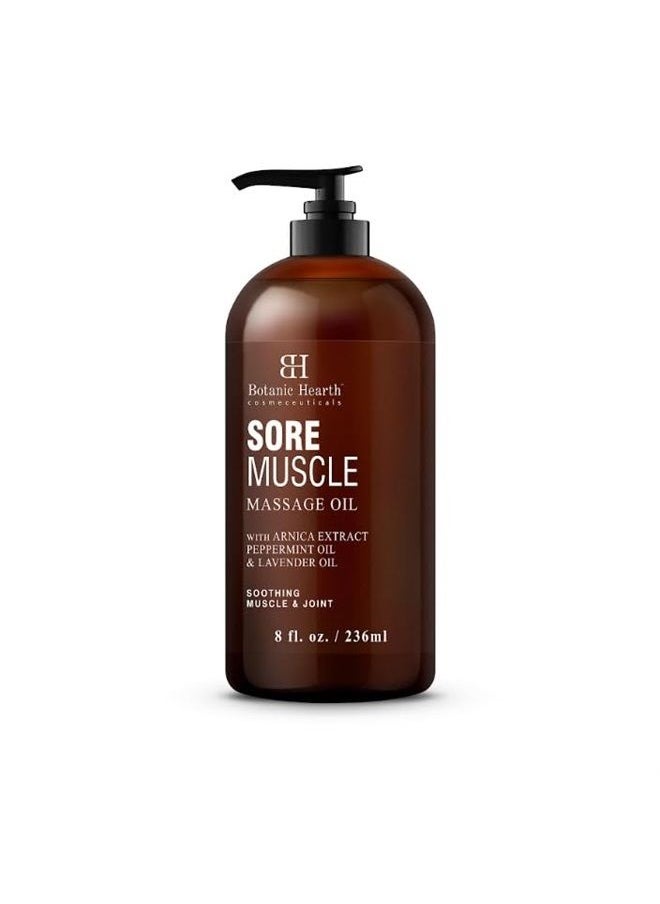 Botanic Hearth BOTANIC HEARTH Sore Muscle Massage Oil - with Arnica Montana Extract and Essential Oils - Warming and Relaxing - Soothes Tired Sore Muscles and Joints, 8 fl oz  - Image 1