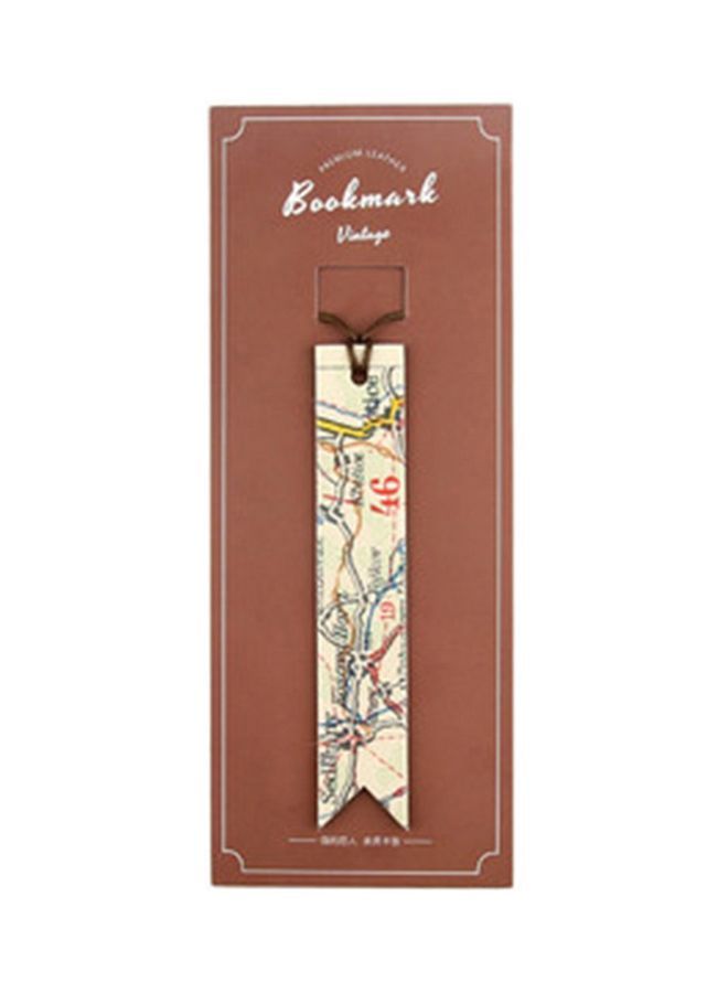 NIBEMINENT 2-Piece Cruise Tour DIY Leather Bookmark Beige/Yellow/Orange