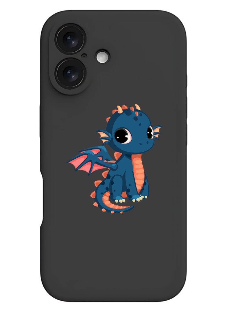 Theodor Protective Slim Fit Case Liquid Silicone Cover with Full Body Protection Anti-Scratch Shockproof Case For Apple iPhone 17 (Black) dragon - Image 1