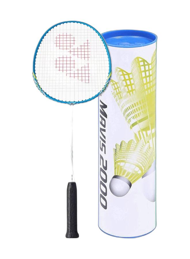 Yonex B 7000Mdm Cyan U4 + Mavis 2000 Blue Cap Medium Badminton Shuttlecock 6 Pack, Yellow Pack - Image 1