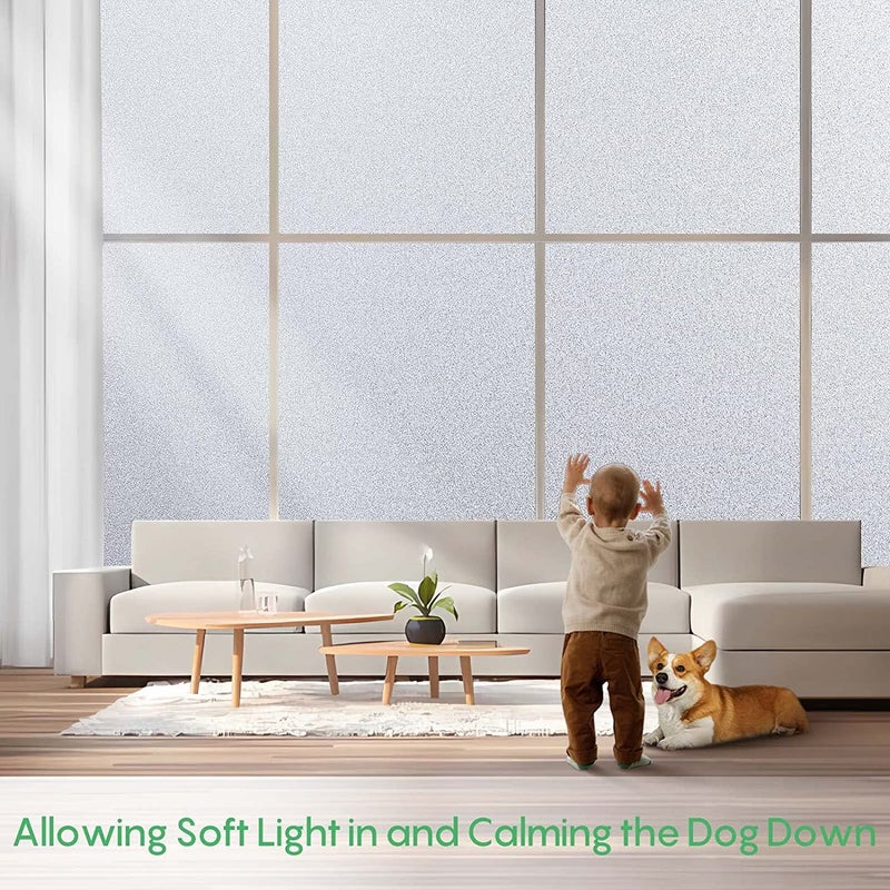 ERATO ™ Privacy Window Frosted Film Decorative Window Tint Glass Non Adhesive Sunlight Blocking UV Rays Vinyl Film (24x78 Inch, Pure Frosted) - Image 4