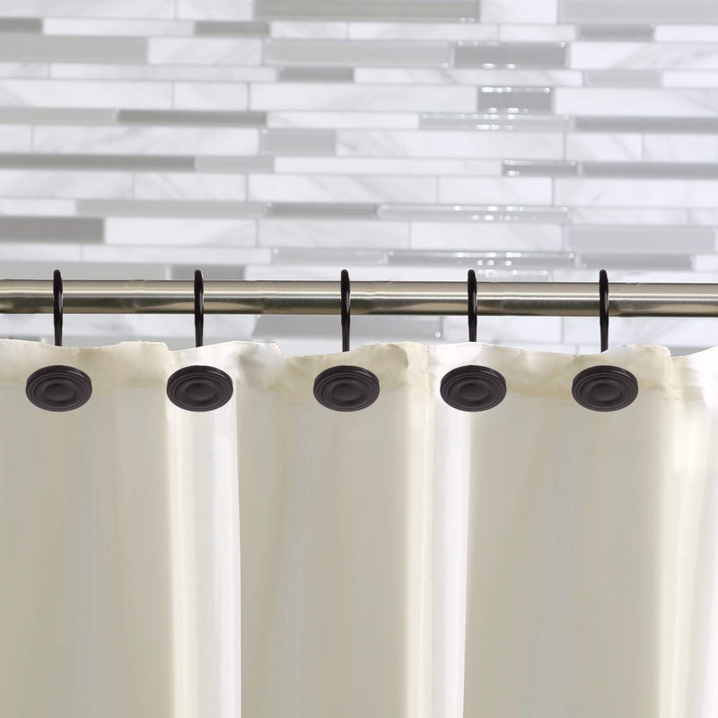 BINO | Shower Curtain Hooks - Matte Black - Set of 12 | Hooks Shower Curtain | Shower Curtain Rings Hooks | Rust Proof Shower Curtain Hooks | Bathroom Shower Hooks for Curtain | Bathroom Essentials - Image 4