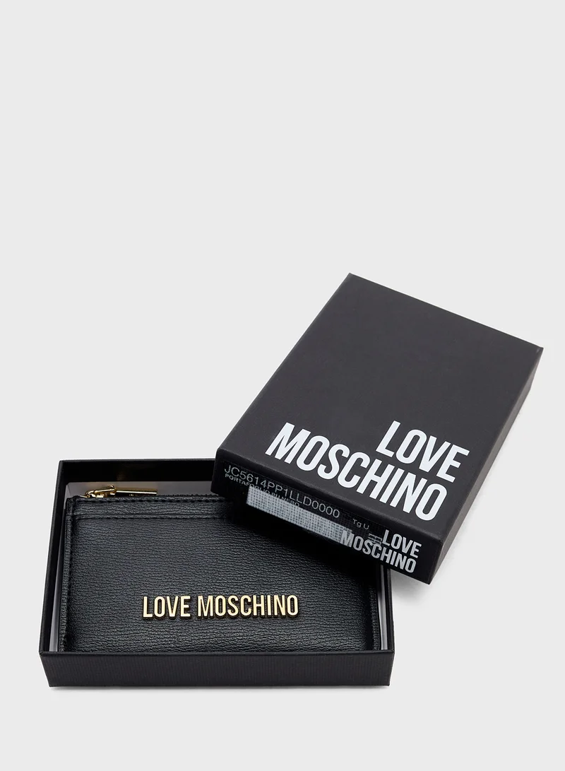 Love Moschino Logo Detailed Zip Over Wallet
