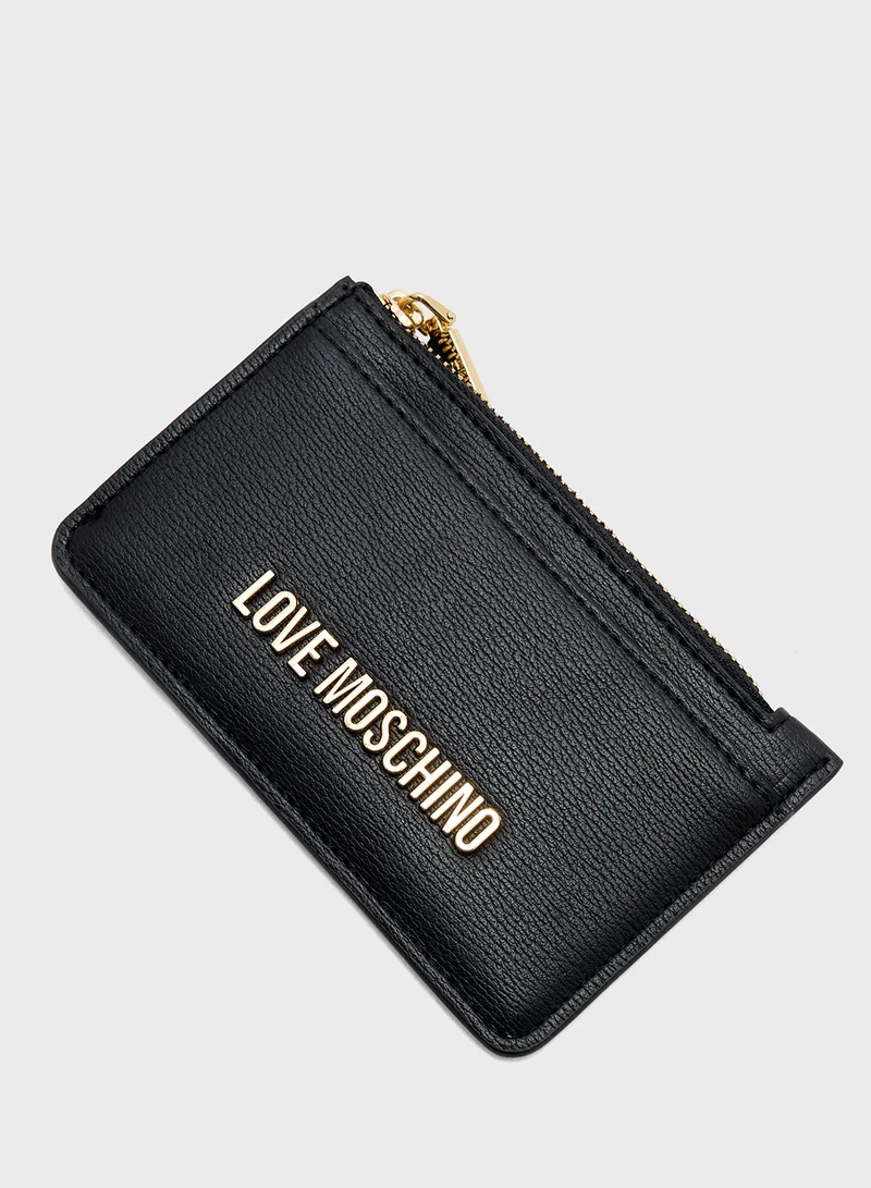 Love Moschino Logo Detailed Zip Over Wallet