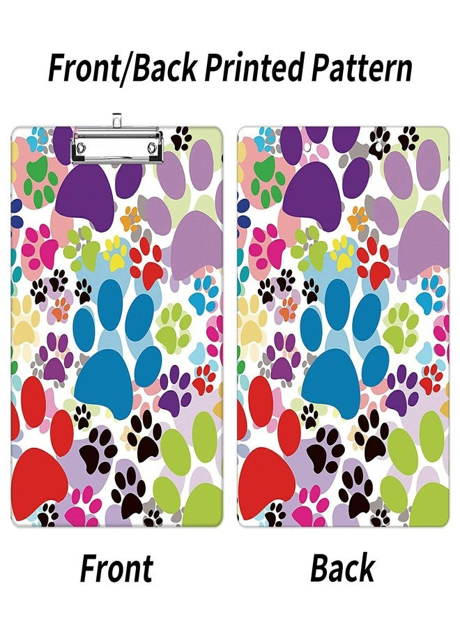 SDDFRHGH CuteClipboard with Pen Holder, A4 Letter Size Plastic ClipBoard with Low Profile Clip & Hanging Loop, Cute Clipboard for School,Office, Students,Kids,Girls,Women,Men (Dog Pawprint, 9"x12.5") - Image 2