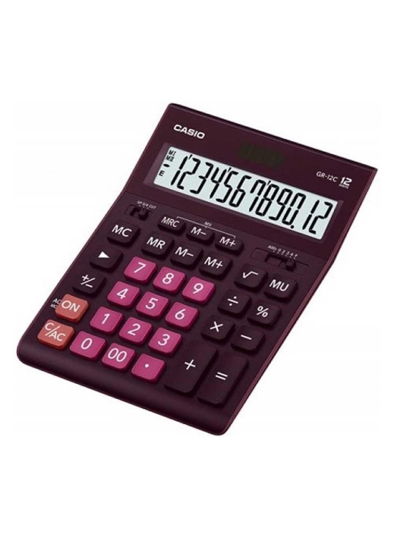 GR-12C WR Office Calculator Purple 12-Digit Display