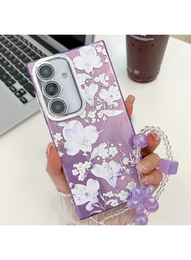 اس-توب جراب لهاتف Samsung Galaxy A16 5G، جراب هاتف TPU بتصميم زهور ونباتات مطلية بالكهرباء - Image 1