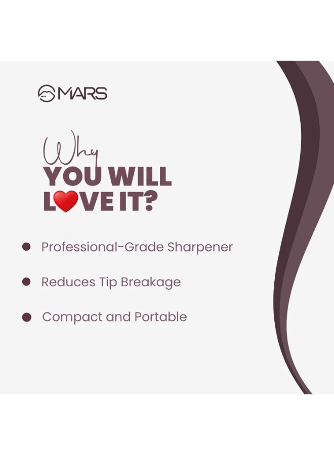 MARS 2in1 Dual Shapener I Professional Grade Sharpener | Sharpens Any Type of Pencil & Lip Crayon | Compact and Portable - Image 4