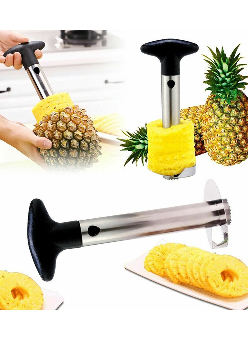 2 Pieces Stainless Steel Pineapple Corer Slicer Silver