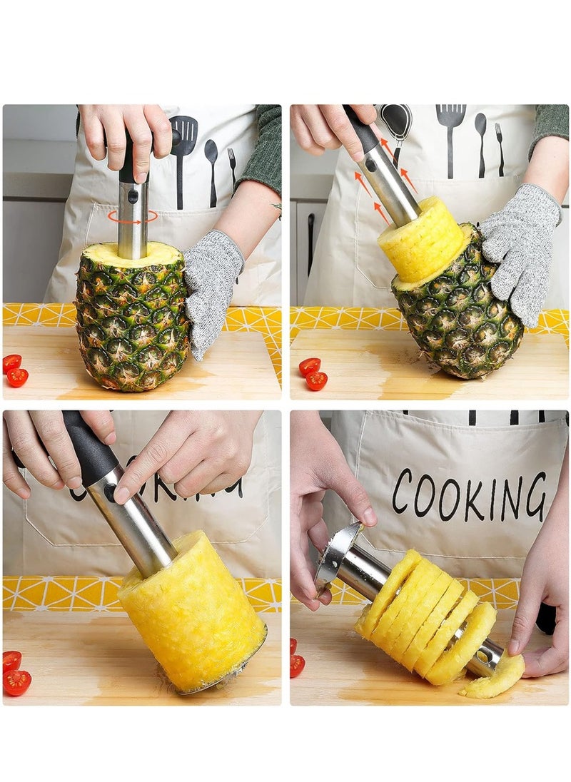 2 Pieces Stainless Steel Pineapple Corer Slicer Silver