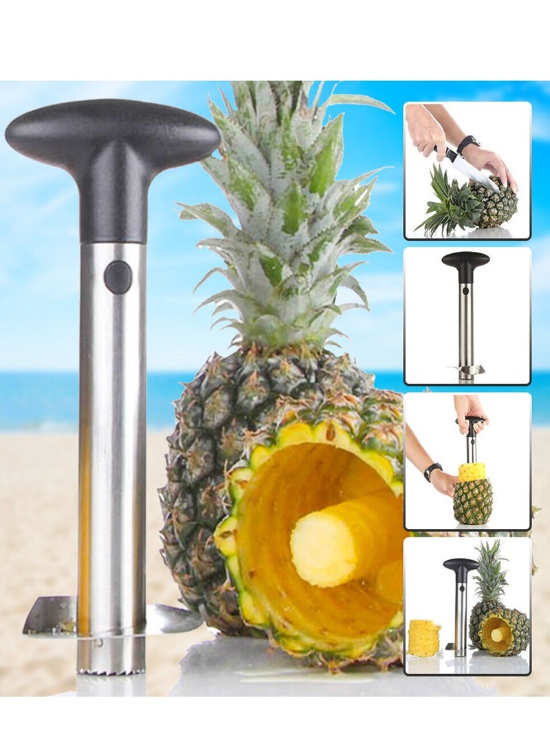 2 Pieces Stainless Steel Pineapple Corer Slicer Silver