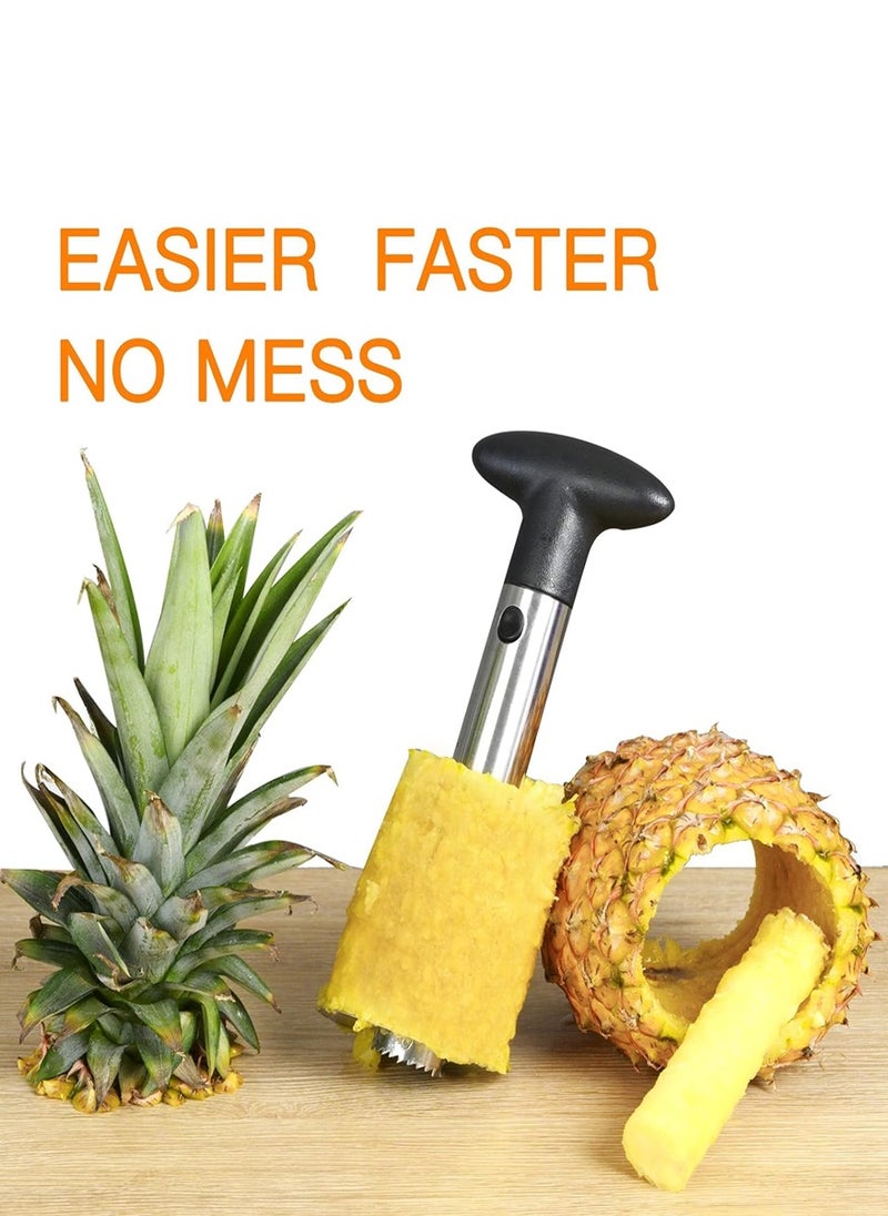 2 Pieces Stainless Steel Pineapple Corer Slicer Silver
