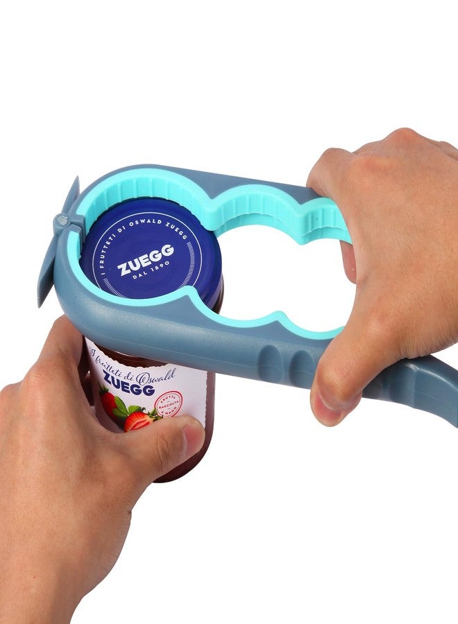 Wolnivi Jar Opener for Weak Hands, Seniors with Arthritis, Bottle Opener to Remove Stubborn Lids, Mutil Can Opener Gripper for Anyone with Low Strength (Blue and Grey) - Image 1