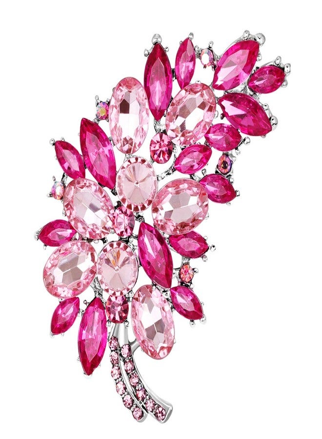 Merdia Created Crystal Fashion Brooch Pin Wedding Feather Brooches for Women | Brooches and Pins for Women | Dress accessories | Fashion Jewelry | Jewelry Pins and Brooches | Rosered - Image 1