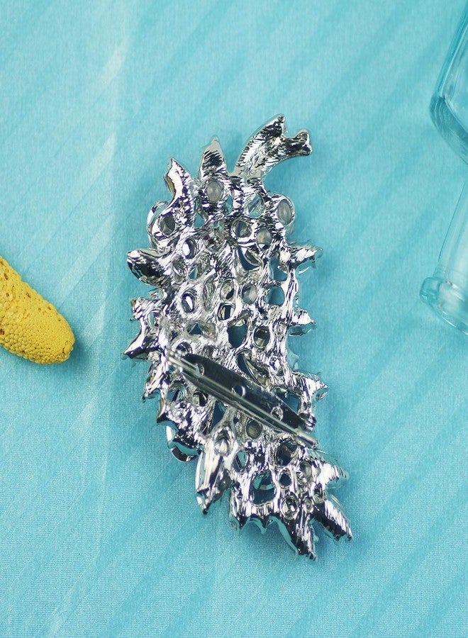 Merdia Created Crystal Fashion Brooch Pin Wedding Feather Brooches for Women | Brooches and Pins for Women | Dress accessories | Fashion Jewelry | Jewelry Pins and Brooches | Rosered - Image 4