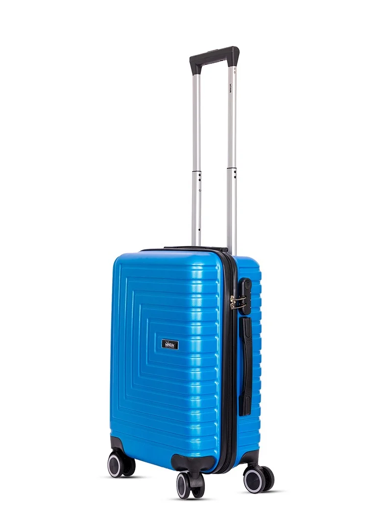 MNUK Pilgrimage Set of 3 Travelling Luggage | Hardside Soft Handle Trolley with TSA Lock |Double 360° 4 Wheeler| Cabin-20 Inch, Medium- 24 Inch, Large-28 Inch| Blue