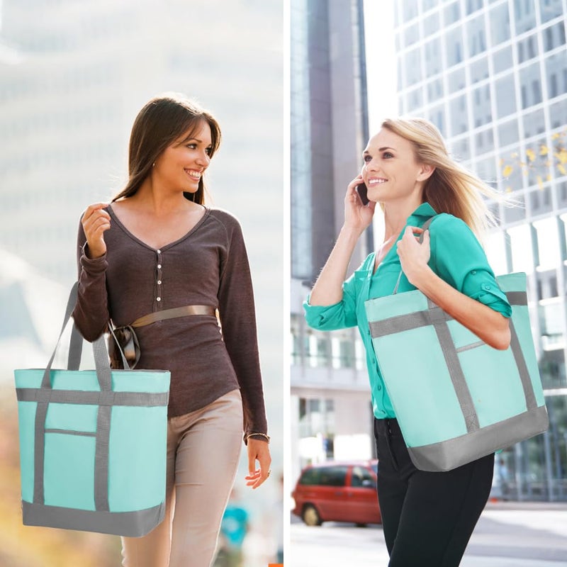 CIVJET Insulated Reusable Tote Bag for Grocery Shopping for Women/Men, Pizza/Food Delivery Bag to Keep Food Cold/Hot for Commercial Food Transport, Cooler bags for Travel/Beach/Picnic, Green - Image 2
