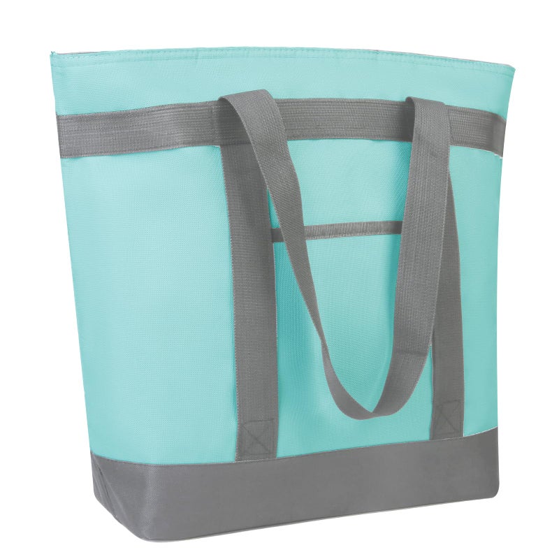 CIVJET Insulated Reusable Tote Bag for Grocery Shopping for Women/Men, Pizza/Food Delivery Bag to Keep Food Cold/Hot for Commercial Food Transport, Cooler bags for Travel/Beach/Picnic, Green - Image 1