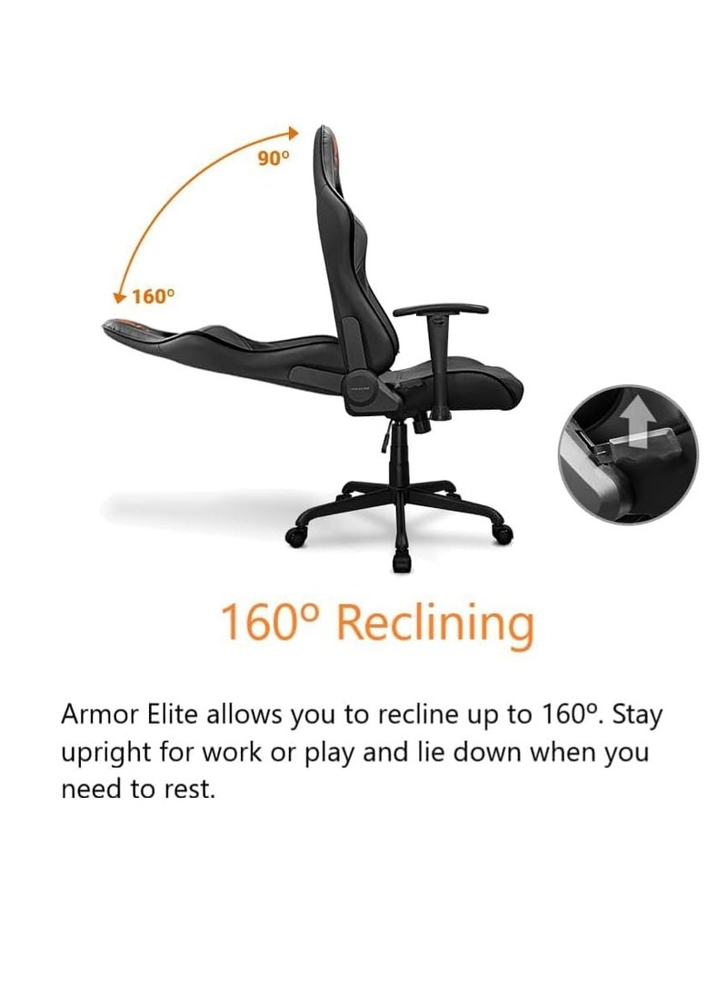 كوجار كرسي ألعاب Cougar Armor Elite Royal – أسود، تصميم مريح، دعم للرقبة والظهر، مساند قابلة للتعديل، جلد فاخر وقاعدة قوية بعجلات  - Image 5