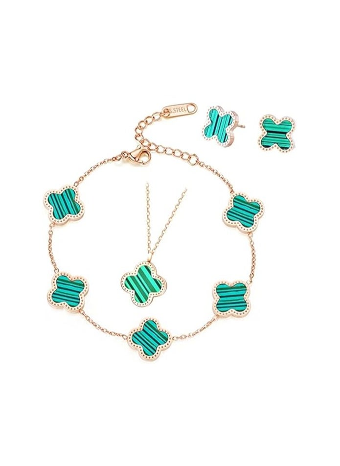 MIRFA Four Leaf Clover Jewellery Set (Green)  - Image 5