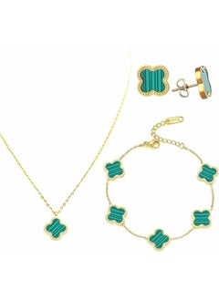 MIRFA Four Leaf Clover Jewellery Set (Green)  - Image 1