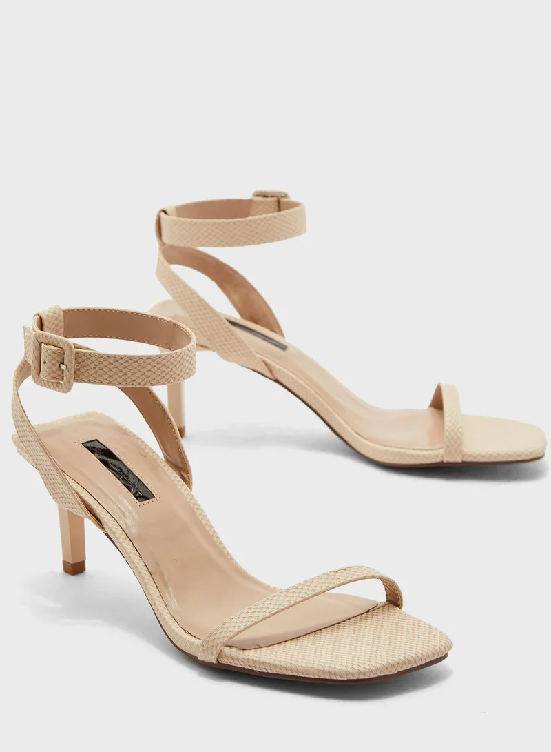 Miss Selfridge Shakira Ankle Strap High Heel Sandal