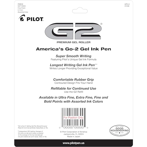 Pilot G2 Premium Gel Pens, Gel Roller Pens, Fine Point 0.7 mm Assorted Colors 10 - Image 2