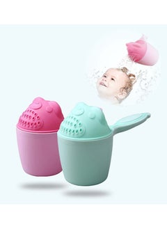 SYOSI Baby Bath Rinse Cup Shampoo Rinser Shower Sprinkler Spoon Bathroom Accessories for Tub Wash Cups with Dippers Handle 2 Pcs  - Image 1
