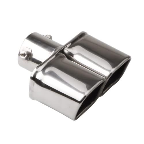 OtpOutopa Dual Exhaust Tips 2.5 inch Inlet, Universal Stainless Exhaust Square Dual Tip Car Exhaust Pipe Modification Tail Throat Tail Pipe Muffler Tip (Straight,Silver) - Image 5
