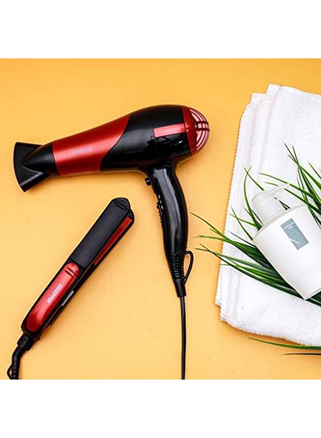 GEEPAS Ghf86036, Hair Dryer & Straightenercombo/Ceramic, Red - Image 3