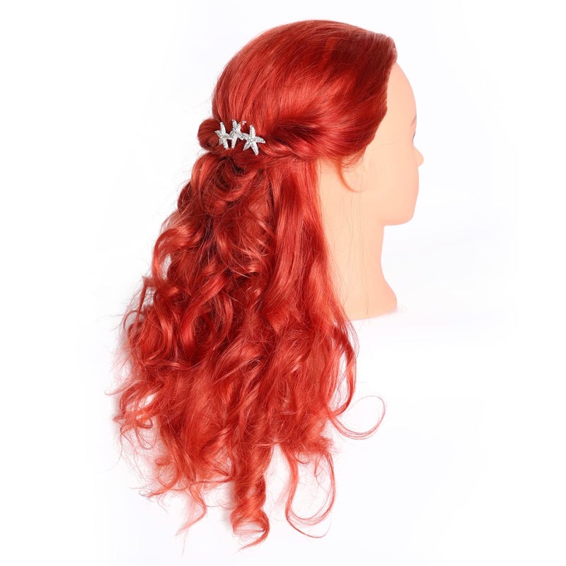 training head 20-22" 100% Human Hair Mannequin Head Training Head Cosmetology Manikin with Free Clamp Stand (Blonde) - Image 5