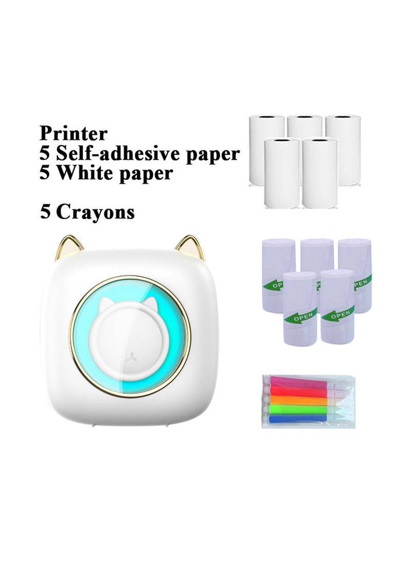 FlashHawk Mini Pocket Printer,Portable Thermal Printer Bluetooth Connection 203DPI for Picture Label DIY Handcraft List Memo Notes Journal Receipt Paper Compatible with Android iOS System  - Image 1