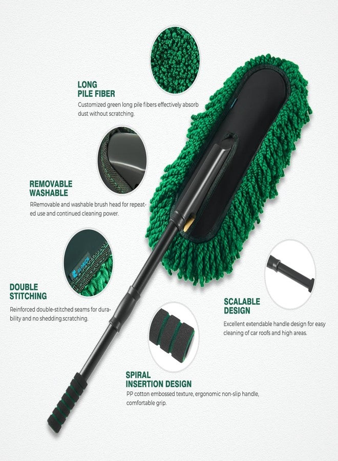 FLORICH Microfiber Car Duster Kit, Large Extendable Car Duster Exterior Scratch Free, Car Cleaning Brush Car Interior Detailing Kit, Car Cleaning Supplies for Cars RV Truck - Image 2