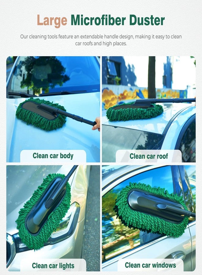 FLORICH Microfiber Car Duster Kit, Large Extendable Car Duster Exterior Scratch Free, Car Cleaning Brush Car Interior Detailing Kit, Car Cleaning Supplies for Cars RV Truck - Image 5