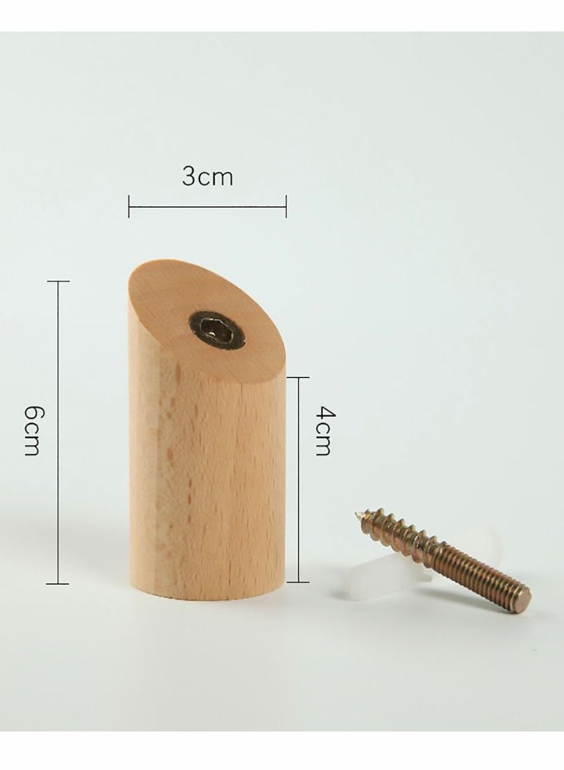 Wall Hooks, 4 Pack Natural Wood Coat Hooks Mounted, Rustic Rack Hat Robe Hook Entryway Hangers Heavy Duty for Hanging Towels, Beech - Image 5