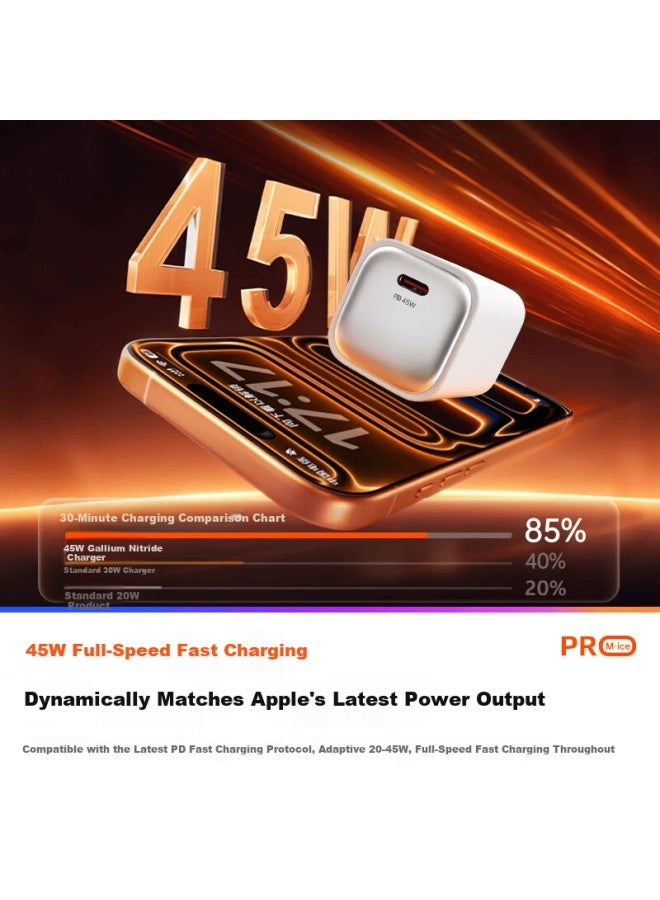 Oksj 45w Gan Fast Charger Set For Apple Iphone 17/16/15 With 1.5m Braided Cable - Image 5