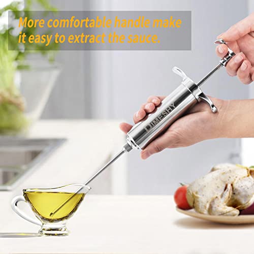 DIMESHY Heavy duty 304 Stainless Steel Meat Injector Kit with 2-oz Large Capacity Barrel with 3 commercial Marinade Needles - Image 4