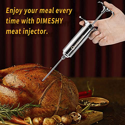 DIMESHY Heavy duty 304 Stainless Steel Meat Injector Kit with 2-oz Large Capacity Barrel with 3 commercial Marinade Needles - Image 3