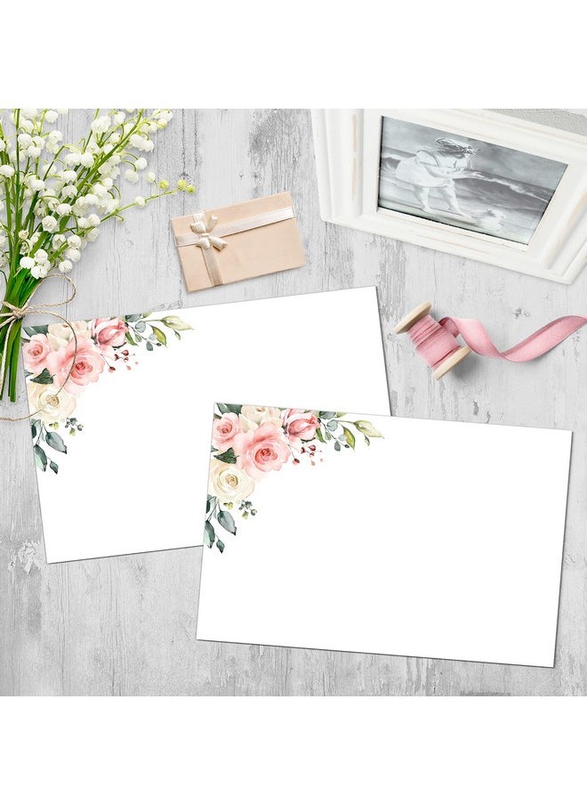 Pink Roses Cards 4X6 White (50 Pack) Made In Usa Cute Floral Design Left Corner Plain Blank To Make Your Own Notecards Invites Greeting Cards Table Cards Thick Heavy Cardstock - pzsku/Z2E7BA6B7D41F2C6BFC0CZ/45/_/1724477186/23f4568e-4354-43a0-acbc-bb046a747ac3