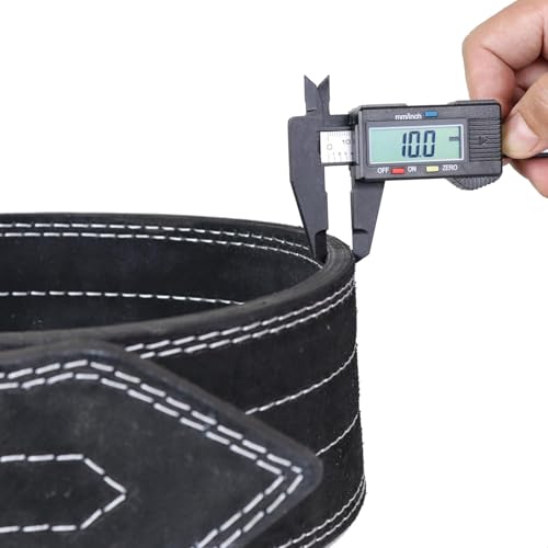 Kobo 10mm Prong Gym Belt For Weight Lifting Fitness, Seude Leather, 4” Wide Back Support, 12 Adjustable Dual Holes, Powerlifting Bodybuilding Deadlift Squat Workout Strength Training, Men Women - Image 2