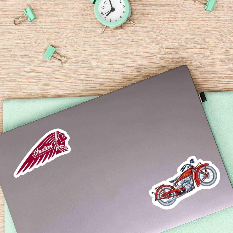 Open Road Brands Indian Motorcycle Company Self-Adhesive Vinyl Stickers, Vintage Set with Indian Motorcycle Decals for Car, Window or Laptop - Image 5