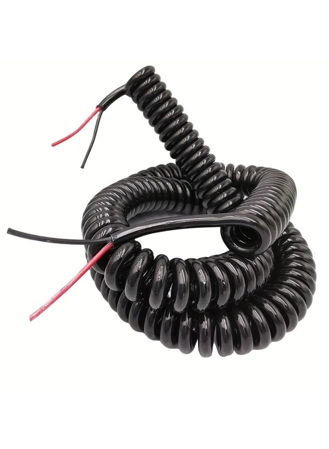 24AWG Automatic Retractable Stretching Cord 2 Core Red Black Spring Spiral Wire 145.67 Inch - Image 2