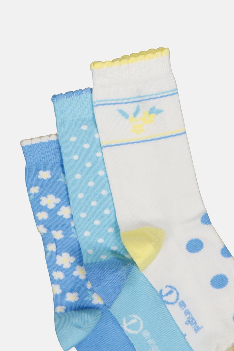 Original Penguin Kids Girl 5 Pairs Floral Crew Socks, Multicolor - Image 2