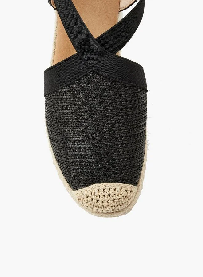 Peppermint Black Women Wedge Heel Slingback Espadrilles for Women | Best Price UAE